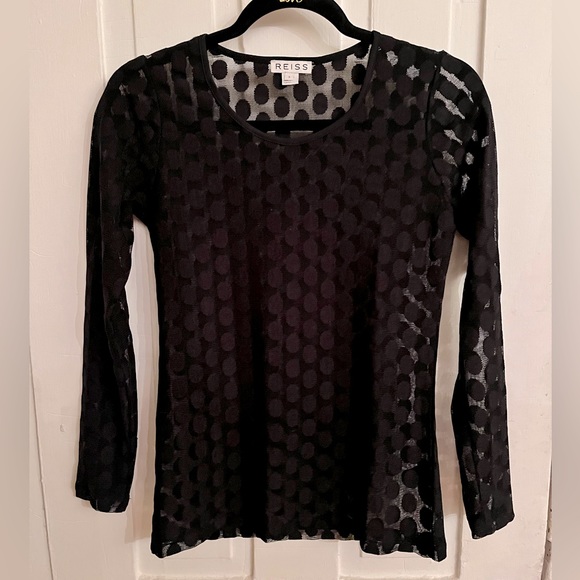 Reiss sheer long sleeve top, size s - Picture 1 of 7